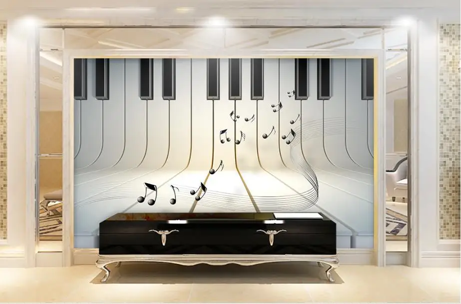 стереоскопичен 3d тапети Стерео клавирните бележки 3D таван тапети за дома, 3D тапети таван за модерни спални Изображение 0 